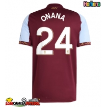 Camisa de Futebol Aston Villa Amadou Onana #24 Equipamento Principal 2025-26 Manga Curta